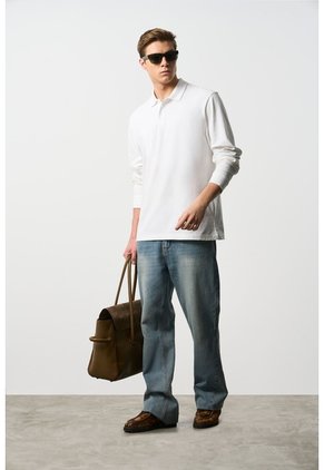 Polo Manga Larga En Algodón Para Hombre Nápoles Polo Manga Larga En Algodón Para Hombre Nápoles Blanco M VÉLEZ