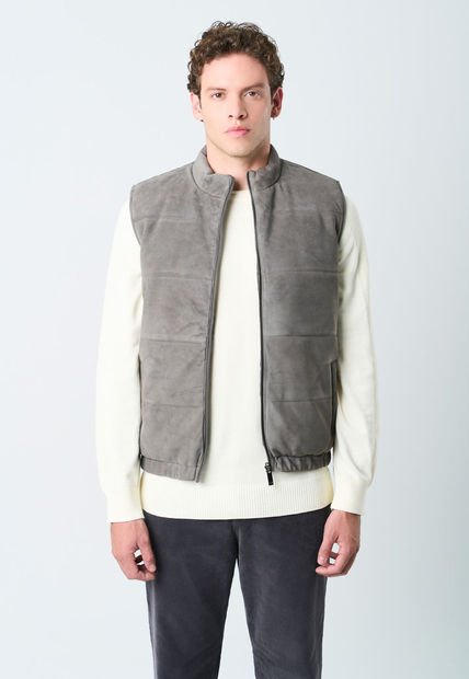 Chaleco Sika De Cuero Para Hombre Doble Faz Chaleco Sika De Cuero Para Hombre Doble Faz Gris XXL Vélez