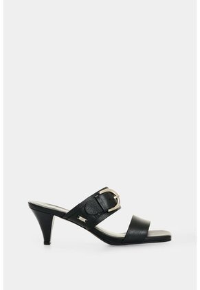 Sandalia Tacón En Cuero Para Mujer Ikal Sandalia Tacón En Cuero Para Mujer Ikal Negro 34 VÉLEZ