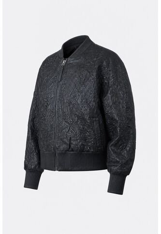 Bomber De Cuero Repujado Para Mujer Sira Bomber De Cuero Repujado Para Mujer Sira Negro L VÉLEZ Vélez