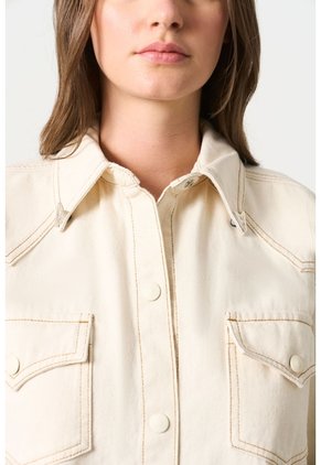 Camisa En Denim Para Mujer Maya Camisa En Denim Para Mujer Maya Crema XS VÉLEZ