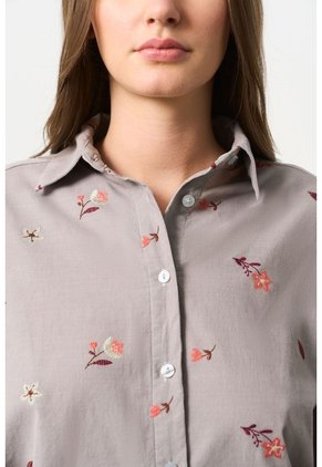 Camisa Manga Larga Flower Para Mujer Camisa Manga Larga Flower Para Mujer Gris L VÉLEZ