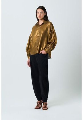 Camisa Gale De Lino Para Mujer Oversized Camisa Gale De Lino Para Mujer Oversized Cafe Claro XL VÉLEZ