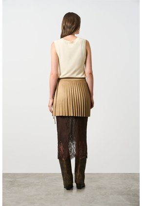 Falda Wrap Plisada Para Mujer Lumbre Falda Wrap Plisada Para Mujer Lumbre Tabaco 10 VÉLEZ