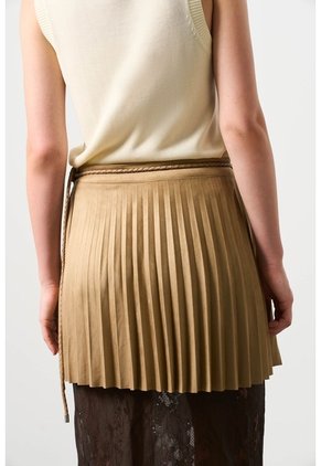 Falda Wrap Plisada Para Mujer Lumbre Falda Wrap Plisada Para Mujer Lumbre Tabaco 10 VÉLEZ