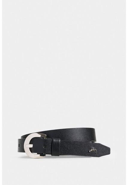 Cinturón Unifaz De Cuero Abatanado Para Mujer Con Puntera Hexagonal Cinturón Unifaz De Cuero Abatanado Para Mujer Con Puntera Hexagonal Negro M VÉLEZ