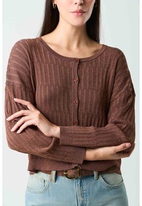 Cardigan Tejido Para Mujer Gael Cardigan Tejido Para Mujer Gael Bronce XS VÉLEZ