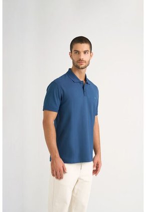 Polo Para Hombre Semi Fit Detalle Jacquard Polo Para Hombre Semi Fit Detalle Jacquard Azul Oscuro XXL VÉLEZ