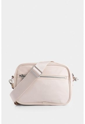 Manos Libres Camelia En Lona Para Mujer Detalle Cuero Manos Libres Camelia En Lona Para Mujer Detalle Cuero Blanco VÉLEZ