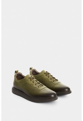 Zapatos De Atadura En Cuero Para Hombre Tikal Zapatos De Atadura En Cuero Para Hombre Tikal Verde Oliva 39 VÉLEZ
