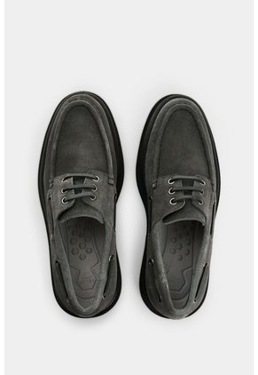 Zapatos De Cordón En Cuero Gamuzado Para Hombre Sole Zapatos De Cordón En Cuero Gamuzado Para Hombre Sole Gris 46 VÉLEZ