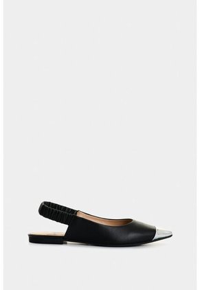 Baleta Ocaso De Cuero Para Mujer Puntera Metálica Baleta Ocaso De Cuero Para Mujer Puntera Metálica Negro 35 VÉLEZ