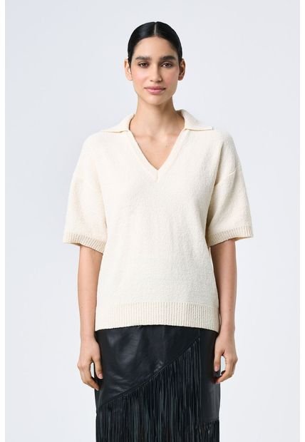 Polo Vestigio Para Mujer Oversized Polo Vestigio Para Mujer Oversized Crema M Vélez