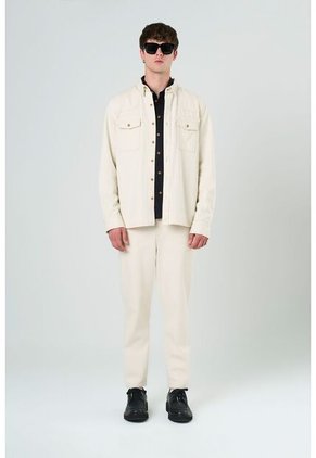 Sobrecamisa Manga Larga Elon Para Hombre Semi Fitted Sobrecamisa Manga Larga Elon Para Hombre Semi Fitted Crema XL VÉLEZ