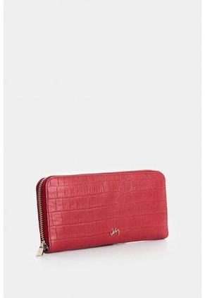 Porta Chequera Tulia De Cuero Para Mujer Con Grabado Porta Chequera Tulia De Cuero Para Mujer Con Grabado Rojo VÉLEZ