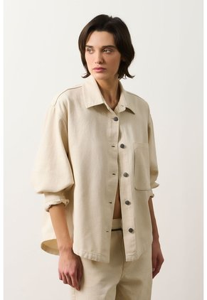 Chaqueta Trucker Para Mujer Tahua Chaqueta Trucker Para Mujer Tahua Crema L VÉLEZ
