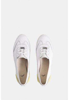 Tenis Atenas 3 De Cuero Liso Para Mujer Cordón Fibra Natural Tenis Atenas 3 De Cuero Liso Para Mujer Cordón Fibra Natural Blanco 39 VÉLEZ