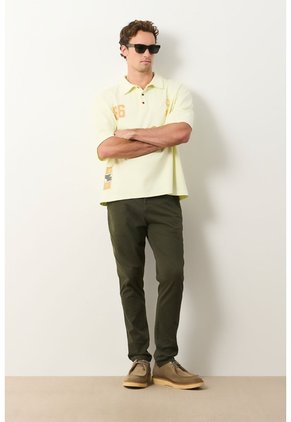 Polo Cropped En Algodón Para Hombre Primavera Polo Cropped En Algodón Para Hombre Primavera Amarillo Limon XXL VÉLEZ