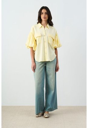 Camisa Galera Para Mujer Manga Abombada Camisa Galera Para Mujer Manga Abombada Amarillo XS VÉLEZ