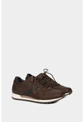 Tenis Romeo De Cuero Para Hombre Efecto Envejecido Cafe Tenis Romeo De Cuero Para Hombre Efecto Envejecido Cafe 39 VÉLEZ