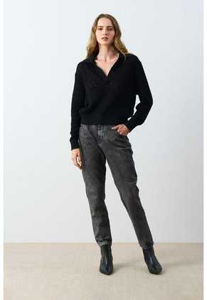 Polo Tejida Manga Larga Para Mujer Hazel Polo Tejida Manga Larga Para Mujer Hazel Negro XS VÉLEZ