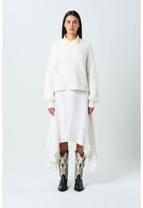 Sweater Liora Para Mujer Acanalado Asimétrico Sweater Liora Para Mujer Acanalado Asimétrico Crema XS VÉLEZ