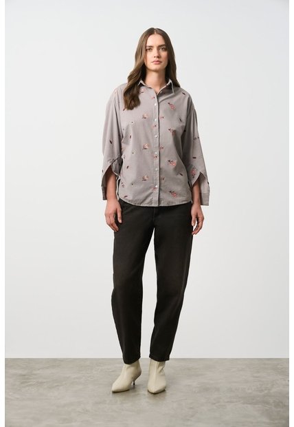 Camisa Manga Larga Flower Para Mujer Camisa Manga Larga Flower Para Mujer Gris L VÉLEZ