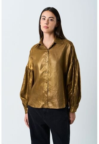 Camisa Gale De Lino Para Mujer Oversized Camisa Gale De Lino Para Mujer Oversized Cafe Claro XS VÉLEZ Vélez