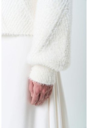 Sweater Liora Para Mujer Acanalado Asimétrico Sweater Liora Para Mujer Acanalado Asimétrico Crema XS VÉLEZ