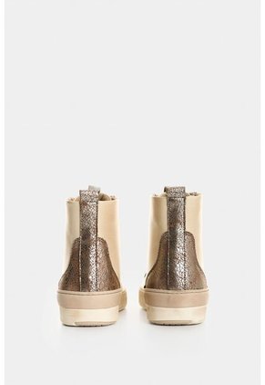 Tenis Bota De Cuero Para Mujer Detalle Folia Tenis Bota De Cuero Para Mujer Detalle Folia Crema 37 VÉLEZ