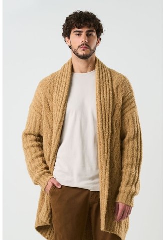 Cardigan Acanalado Para Hombre Selva Cardigan Acanalado Para Hombre Selva Miel L VÉLEZ Vélez