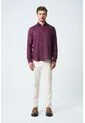 Camisa Manga Larga En Lino Para Hombre Silueta Semi Ajustada Camisa Manga Larga En Lino Para Hombre Silueta Semi Ajustada Morado XXL VÉLEZ de Vélez