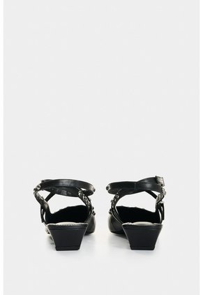 Tacón Destalonado Senda En Cuero Con Taches Para Mujer Tacón Destalonado Senda En Cuero Con Taches Para Mujer Negro 36 VÉLEZ