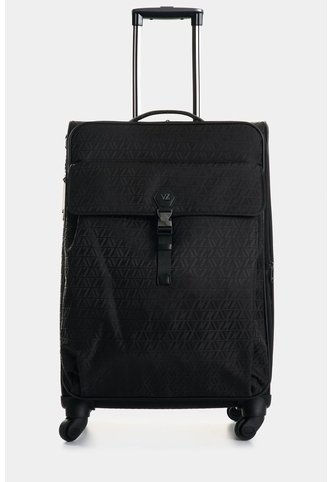 Maleta De Viaje Bloom En Jacquard Para Mujer Apliques Cuero Maleta De Viaje Bloom En Jacquard Para Mujer Apliques Cuero Negro VÉLEZ Vélez