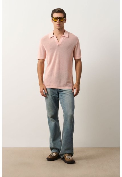 Polo Manga Corta Tejida Para Hombre Dunas Polo Manga Corta Tejida Para Hombre Dunas Rosado XL VÉLEZ