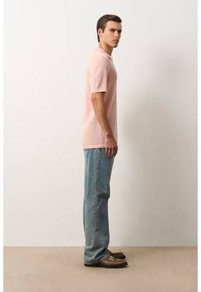 Polo Manga Corta Tejida Para Hombre Dunas Polo Manga Corta Tejida Para Hombre Dunas Rosado XL VÉLEZ