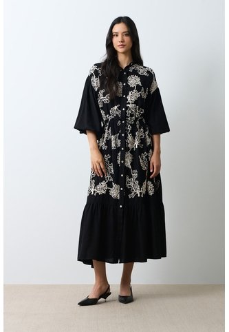 Vestido Bordado Cuello Nerú Para Mujer Efos Vestido Bordado Cuello Nerú Para Mujer Efos Negro 10 VÉLEZ Vélez