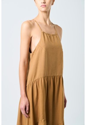 Vestido Galera Para Mujer Cuello Halter Vestido Galera Para Mujer Cuello Halter Cafe Claro 10 VÉLEZ
