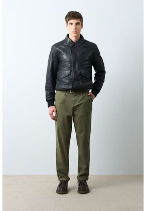 Chaqueta Aviador De Cuero Para Hombre Nila Chaqueta Aviador De Cuero Para Hombre Nila Negro L VÉLEZ