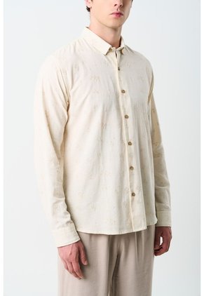 Camisa Manga Larga Semi Fitted Para Hombre Asiri Camisa Manga Larga Semi Fitted Para Hombre Asiri Crema L VÉLEZ