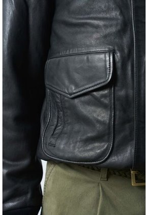Chaqueta Aviador De Cuero Para Hombre Nila Chaqueta Aviador De Cuero Para Hombre Nila Negro L VÉLEZ