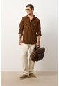 Camisa Mutara De Cuero Gamuzado Para Hombre Semi Ajustada Camisa Mutara De Cuero Gamuzado Para Hombre Semi Ajustada Tabaco XXL VÉLEZ de Vélez