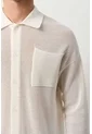 Camisa Manga Larga Tejida De Hombre Ica Camisa Manga Larga Tejida De Hombre Ica Crema XXL VÉLEZ de Vélez