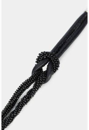 Manilla Agata De Cuero Para Mujer Detalle Anudado Manilla Agata De Cuero Para Mujer Detalle Anudado Negro Vélez