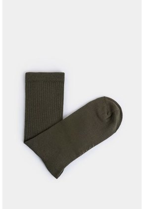 Calcetines Media Pierna Acanalado Para Hombre Diseño Deportivo Calcetines Media Pierna Acanalado Para Hombre Diseño Deportivo Verde XS VÉLEZ