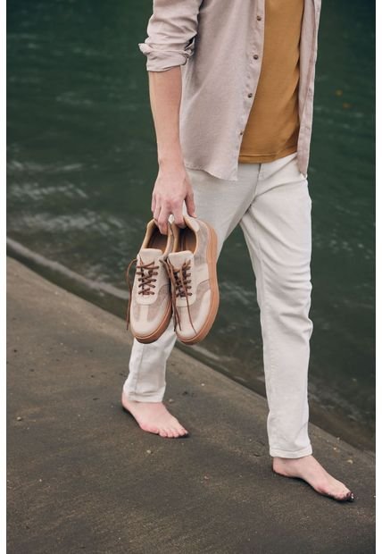 Tenis Clima En Corduroy Y Cuero Para Hombre Contraste Tenis Clima En Corduroy Y Cuero Para Hombre Contraste Arena 42 Vélez