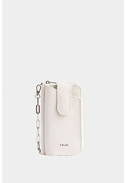 Porta Chequera Ibiza De Cuero Para Mujer Cadena Removible Porta Chequera Ibiza De Cuero Para Mujer Cadena Removible Blanco Vélez