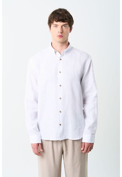 Camisa Manga Larga Semi Fitted Para Hombre Roma Camisa Manga Larga Semi Fitted Para Hombre Roma Blanco M Vélez