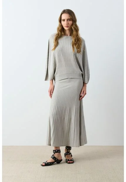 Camiseta Maxi Tejida Para Mujer Efos Camiseta Maxi Tejida Para Mujer Efos Plata L VÉLEZ