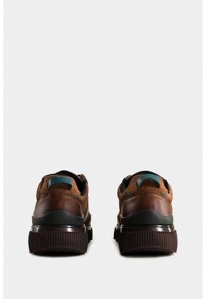 Tenis Halo De Cuero Liso Y De Textura Gamuzada Para Hombre Silueta Deportiva Tenis Halo De Cuero Liso Y De Textura Gamuzada Para Hombre Silueta Deportiva Miel 43 VÉLEZ